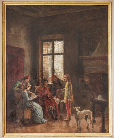 Nicolò Biondo Showing His Collection of Hats to Alberto Pio by Albano Lugli