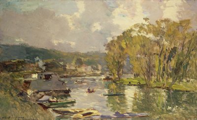 Along the Seine at Meudon by Albert Charles Lebourg