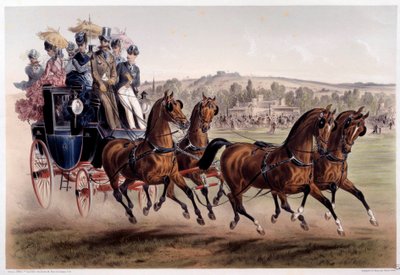 Mail coach, the return of races Print by Albert Adam 19th century Paris, Musee Carnavalet by Albert Adam