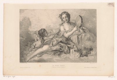 Muse Erato with Putto and Tambourine by Albert Ardail