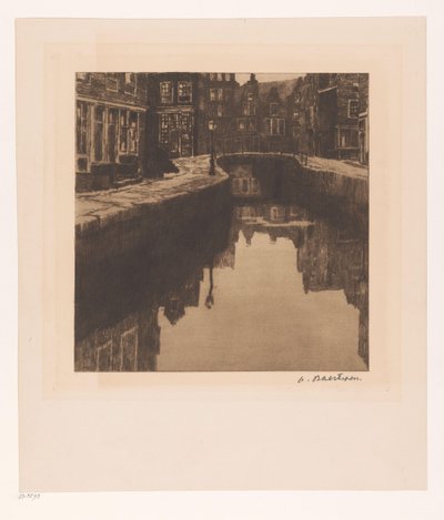 View of the Krom Boomssloot in Amsterdam by Albert Baertsoen (signed by artist)