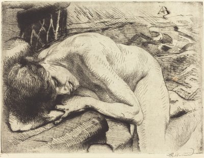 Model Asleep on the Floor by Albert Besnard