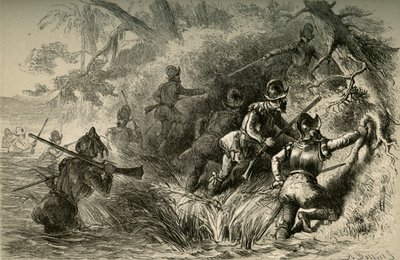 Frenchmen Proceeding to Attack the Spanish Fort on the St. Johns by Albert Bobbett