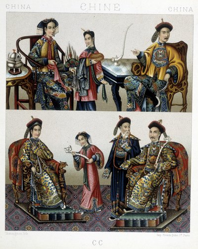 Chinese Aristocracy - in “Le Costume Historique” by Racinet by Albert Charles August Racinet