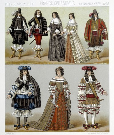 Costumes of the Nobility in France in the 18th Century. Illustration in 