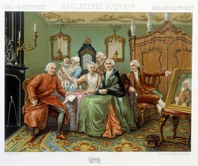 English Bourgeois in Their Interior by Albert Charles August Racinet