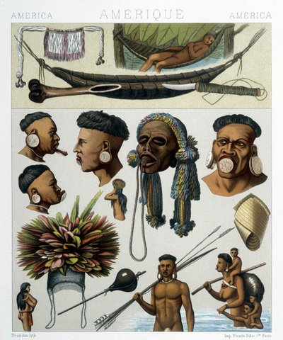 Indigenous people of Brazil and Paraguay. Illustration in 