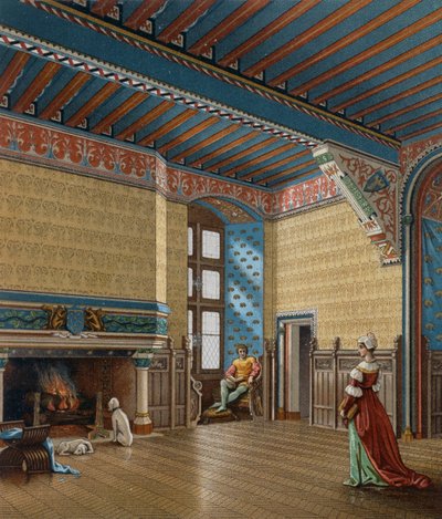 Interior of 15th century French dwelling by Albert Charles August Racinet