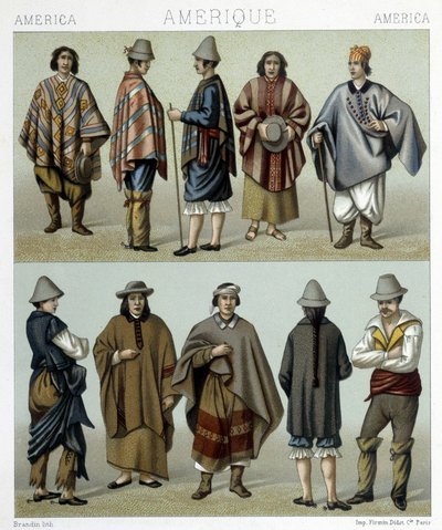 Traditional Costumes of Chile by Albert Charles August Racinet