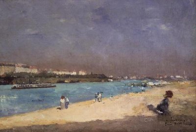 View of the Outskirts of Paris from the Pont National by Albert Charles Lebourg
