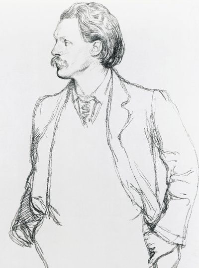 Portrait of George Gissing by Albert Daniel Rutherston