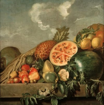 Still Life with Pineapple, Melon, and Other Tropical Fruits by Albert Eckhout