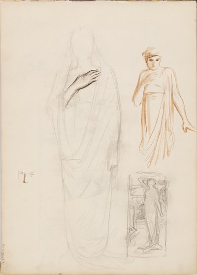 Aino Ackté as Alcestis, Sketch by Albert Edelfelt