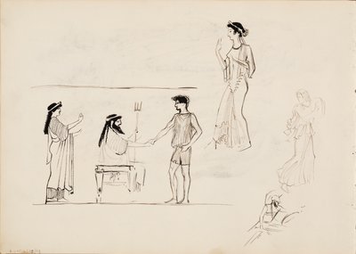 Ancient Male and Female Figures by Albert Edelfelt