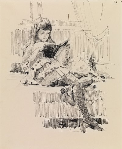 Berta Edelfelt, Study for the Painting Dear Friends (Berta and Capi) by Albert Edelfelt