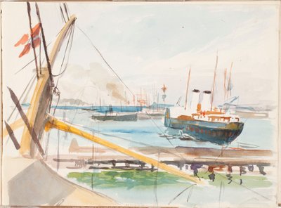 From the Port of Copenhagen, Sketch by Albert Edelfelt