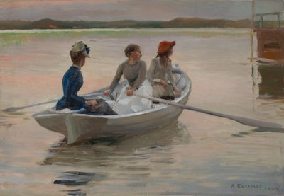 Girls in a Rowing Boat by Albert Edelfelt
