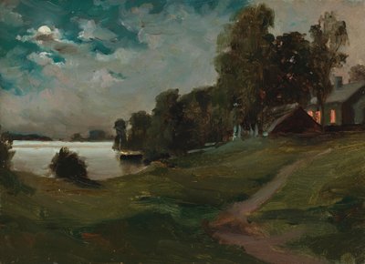 Haikko Villa in Moonlight by Albert Edelfelt