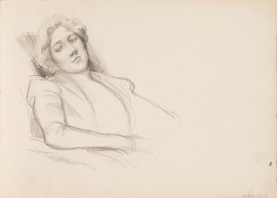 Seated Woman, Half-Length by Albert Edelfelt