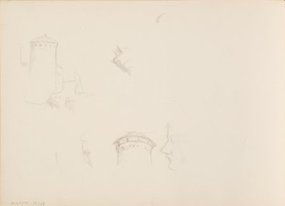 Face Sketches, Savonlinna Tower by Albert Edelfelt