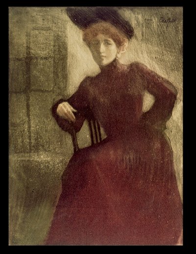 Lady in Red, Woman in a Red Dress (Miss Perrot) by Albert Edelfelt