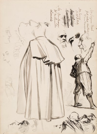Male Figures, Faces by Albert Edelfelt