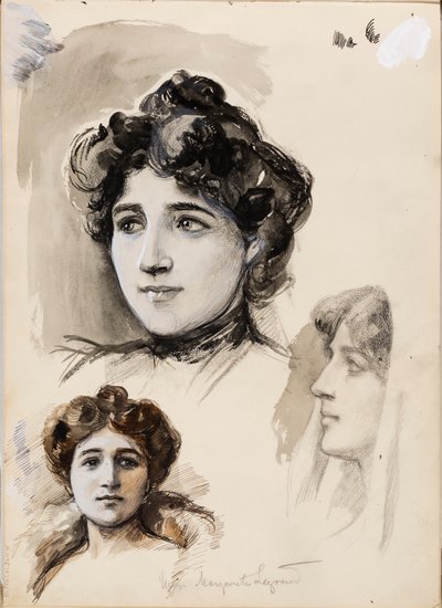 Mme Marguerite Legrand, Sketches by Albert Edelfelt