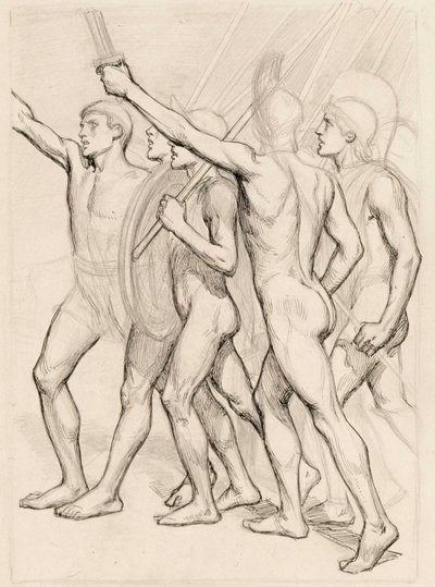 Nude Greek Soldiers by Albert Edelfelt