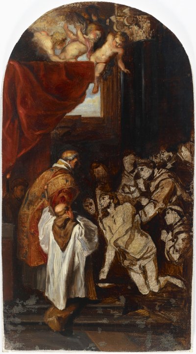 The Last Holy Communion of St Francis of Assisi, copy after Rubens by Albert Edelfelt
