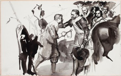 The Surrender of Breda, Sketch after Diego Velázquez by Albert Edelfelt