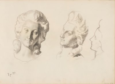 Masks, Sketch / 18th Century (Rococo), Sketch by Albert Edelfelt