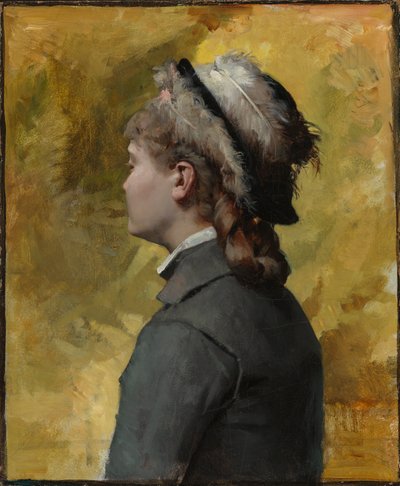 Young Woman in Grey by Albert Edelfelt