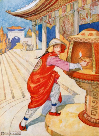 Aladdin Mounted the Steps and Took the Lighted Lamp from the Niche by Albert Edward Jackson