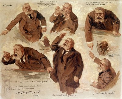 The Different Expressions of Jean Jaures, 1910 by Albert Eloy Vincent