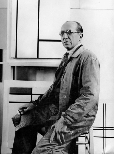Piet Mondrian in His Studio at 26 Avenue du Depart by Albert Eugene Gallatin