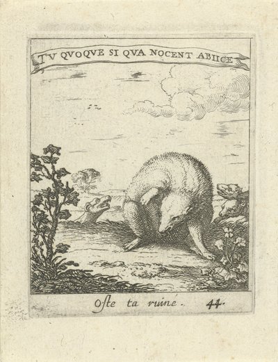 Das Escaping from Wolves (series title: Moralizing Love Emblems, Devises et emblesmes d