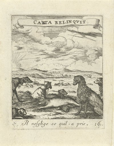 Landscape with Dogs (Moralizing Love Emblems) by Albert Flamen