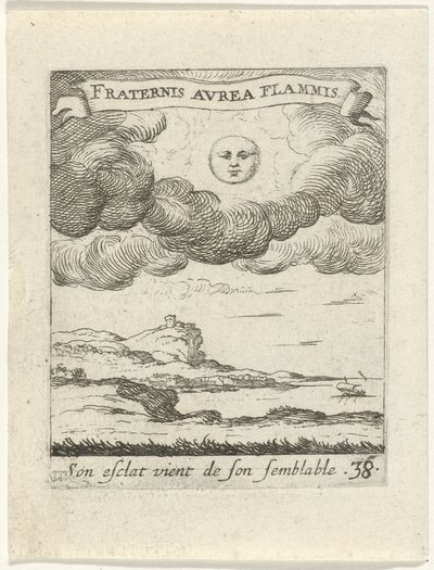 Landscape with Moon (Moralizing Love Emblems, Devises et Emblèmes d