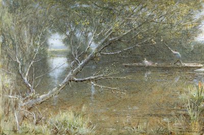 A Thames Backwater by Albert Goodwin