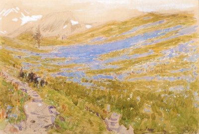 An Alpine View by Albert Goodwin