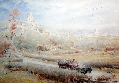 Horse and Cart, Corfe Castle by Albert Goodwin