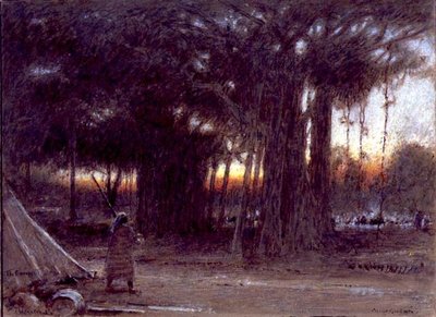 The Banyan Trees and the Sentinel by Albert Goodwin
