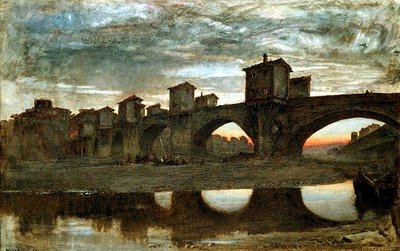The Ponte alla Grecia, before Demolition, Florence by Albert Goodwin