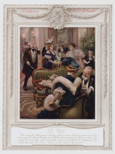 Belle Epoque Paris, Fashionable Lady Taking Tea by Albert Guillaume