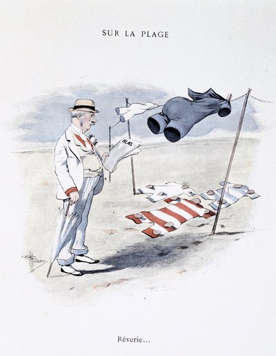 Cartoon on leisure at the beach in Etoile de mer by Guillaume 1900 by Albert Guillaume