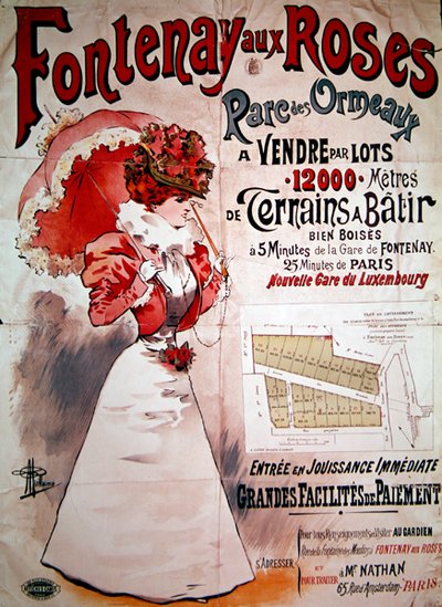 Poster advertising allotments in the Parc des Ormeaux, Fontenay-aux-Roses by Albert Guillaume