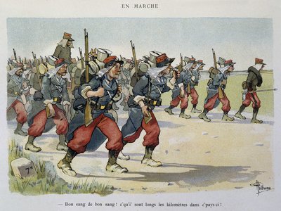 Walking - The Army Seen by Albert Guillaume (1873-1942), Circa 1900 by Albert Guillaume