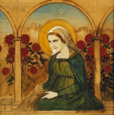 The Virgin Mary in the Rosegarden by Albert Gustaf Aristides Edelfelt