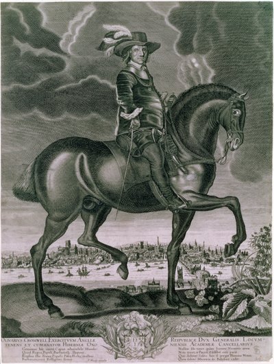 Equestrian portrait of Oliver Cromwell by Albert Haelwegh