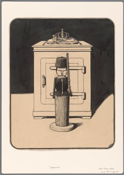 Design for a Political Cartoon: The Wooden Sentry by Albert Hahn (I)